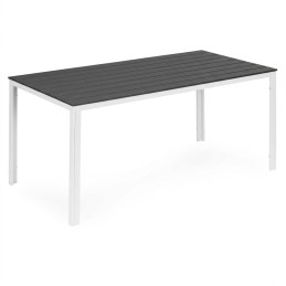 Stół ogrodowy 6-osobowy 156x78 cm polywood meble na taras szare białe MultiGarden