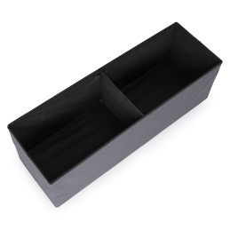 Pufa pikowana 111x38 cm ze schowkiem tapicerowana ława skrzynia ciemnoszara ModernHome