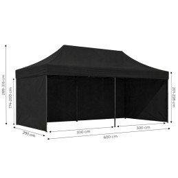 Pawilon ogrodowy eventowy automatyczny samorozkładalny namiot 3x6 m czarny MultiGarden