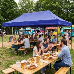 Pawilon ogrodowy eventowy automatyczny samorozkładalny namiot 3x6 m niebieski MultiGarden