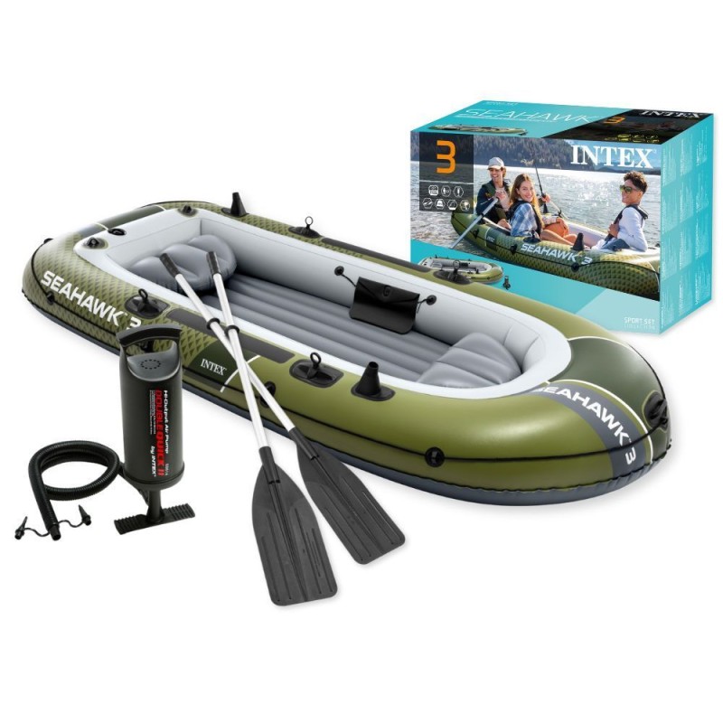 Ponton dmuchany Seahawk 3 3-osobowy pompka 2 wiosła INTEX 66333