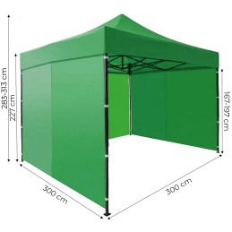 Pawilon ogrodowy eventowy automatyczny samorozkładalny namiot 3x3 m zielony MultiGarden