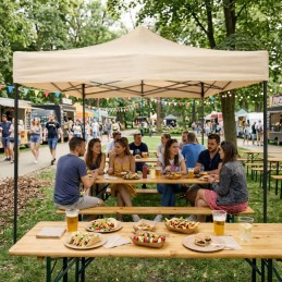 Pawilon ogrodowy eventowy automatyczny samorozkładalny namiot daszek 3x3 m beżowy MultiGarden
