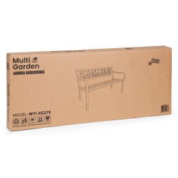 Ławka ogrodowa z dekoracyjnym oparciem 120x50 cm metalowa parkowa czarna MultiGarden