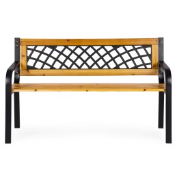 Drewniana ławka ogrodowa z ażurowym oparciem 118x52 cm parkowa MultiGarden