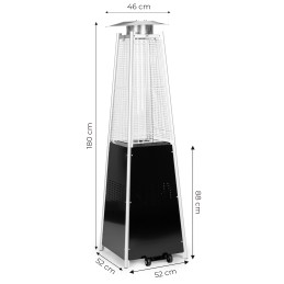 Ogrzewacz parasol gazowy 180 cm grzejnik 11.5 kW na ogród patio reduktor wąż pokrowiec MultiGarden
