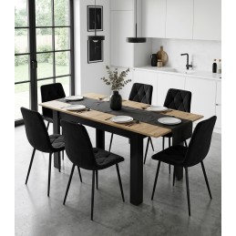 Stół rozkładany prostokątny 120-160x80 cm do kuchni jadalni dla 4-6 osób dąb artisan