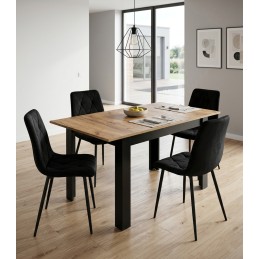 Stół rozkładany prostokątny 120-160x80 cm do kuchni jadalni dla 4-6 osób dąb craft