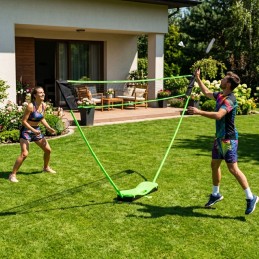 Zestaw do badmintona 300x156 cm składany siatka rakietki lotki walizka MOVEPRO