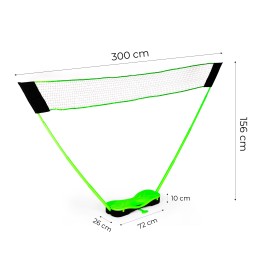 Zestaw do badmintona 300x156 cm składany siatka rakietki lotki walizka MOVEPRO