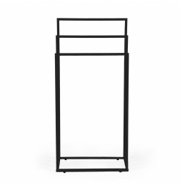 Stojak na ręczniki wieszak wolnostojący metalowy 3 ramiona czarny ModernHome