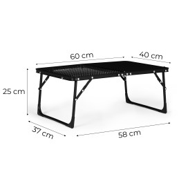 Stolik turystyczny 60x40 cm kempingowy składany w walizkę czarny MultiGarden
