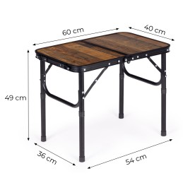 Stolik turystyczny 60x40 cm kempingowy składany w walizkę postarzany dąb MultiGarden