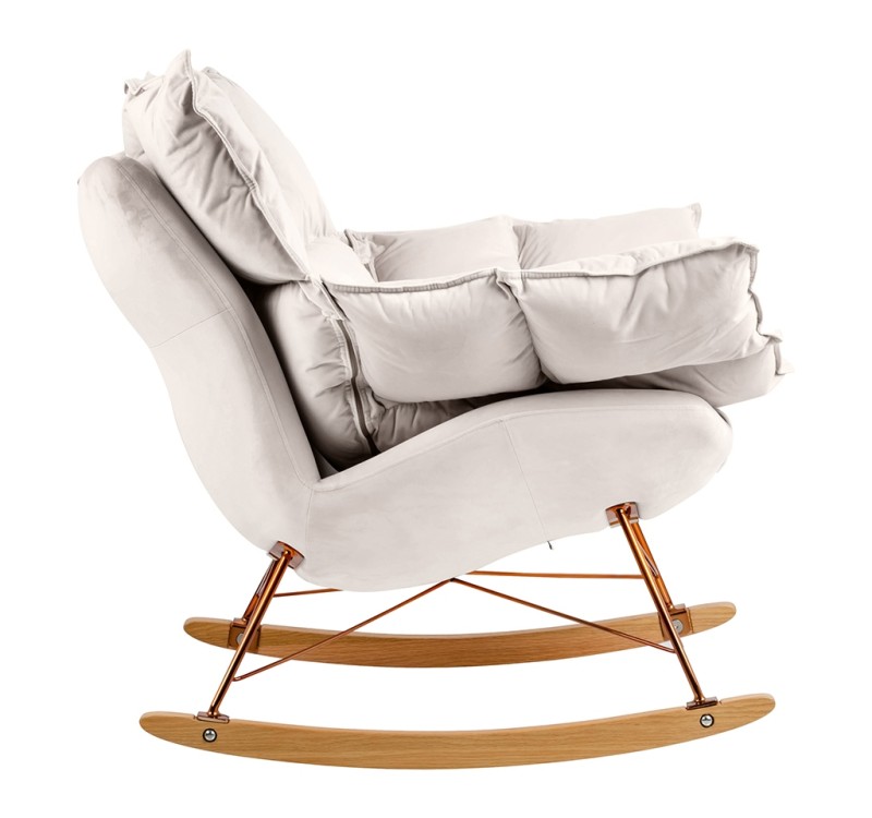 Fotel bujany SWING VELVET beżowy