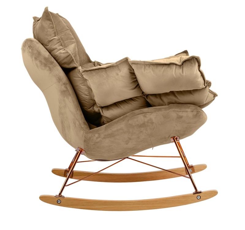 Fotel bujany SWING VELVET khaki