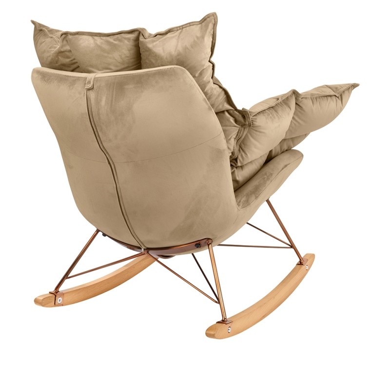 Fotel bujany SWING VELVET khaki