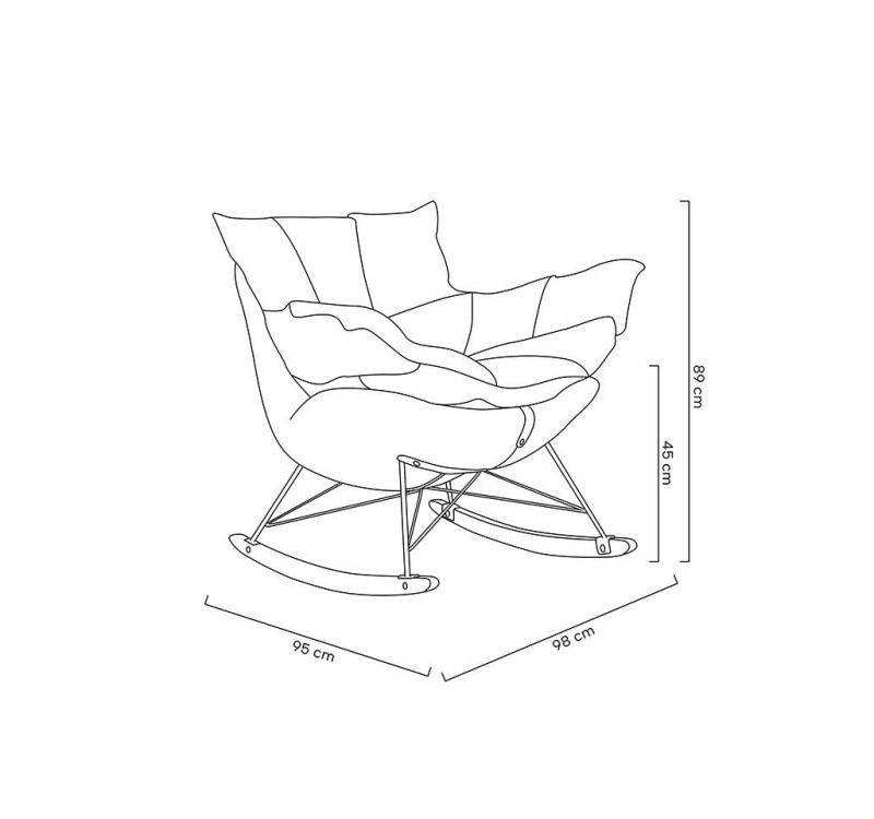 Fotel bujany SWING VELVET khaki