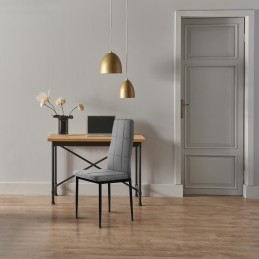 Zestaw krzesła tapicerowane do jadalni i salonu 4 sztuki szare ModernHome