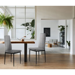 Zestaw krzesła tapicerowane do jadalni i salonu 4 sztuki szare ModernHome