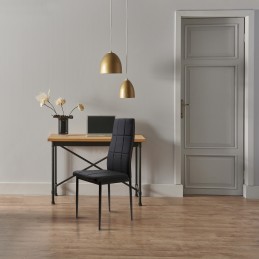 Zestaw krzesła krzesło tapicerowane do jadalni i salonu 4 sztuki czarne ModernHome