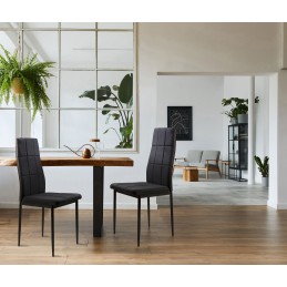 Zestaw krzesła krzesło tapicerowane do jadalni i salonu 4 sztuki czarne ModernHome