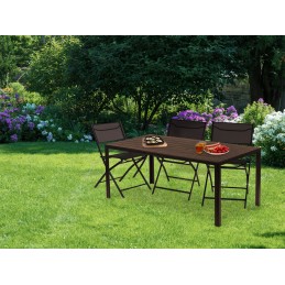 Stół ogrodowy 6-osobowy 156x78 cm polywood meble na taras brązowy MultiGarden
