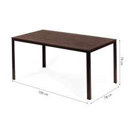 Stół ogrodowy 6-osobowy 156x78 cm polywood meble na taras brązowy MultiGarden