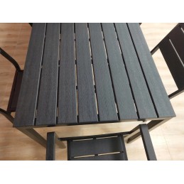 Stół ogrodowy 6-osobowy 156x78 cm polywood meble na taras czarny MultiGarden