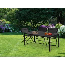 Stół ogrodowy 6-osobowy 156x78 cm polywood meble na taras czarny MultiGarden
