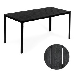 Stół ogrodowy 6-osobowy 156x78 cm polywood meble na taras czarny MultiGarden