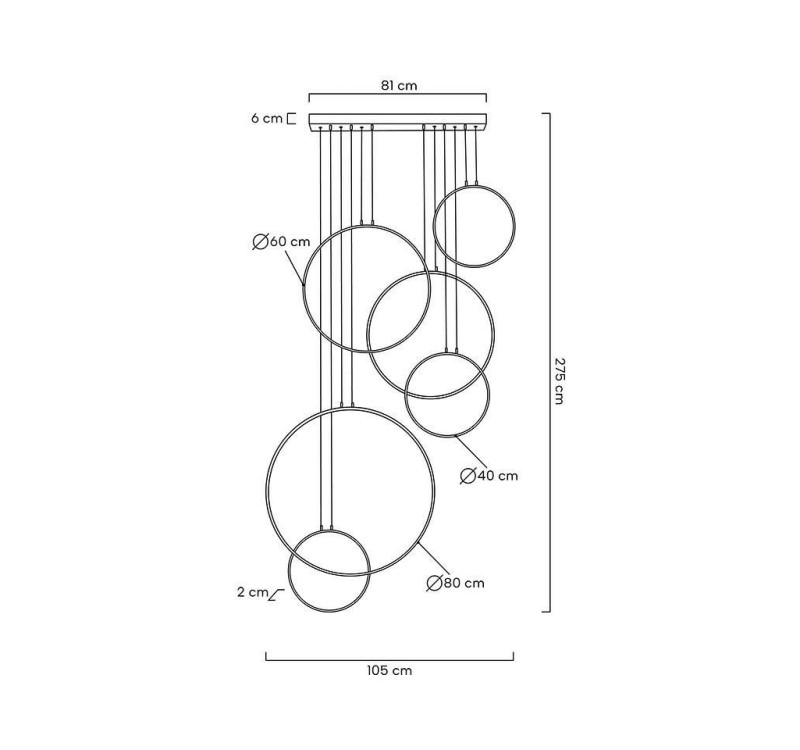 MOOSEE lampa wisząca CIRCULO SIX czarna