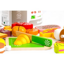 Drewniane jedzenie do krojenia 23 sztuki ECOTOYS