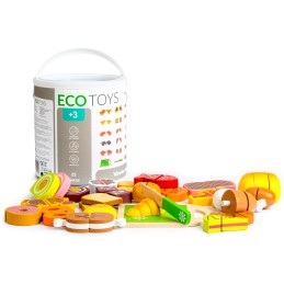 Drewniane jedzenie do krojenia 23 sztuki ECOTOYS