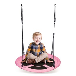 Huśtawka ogrodowa bocianie gniazdo 100 cm różowa ECOTOYS