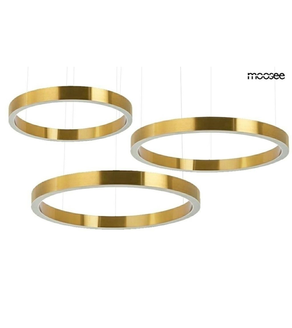 MOOSEE lampa wisząca RING 80 + 80 + 100   złota na jednej podsufitce