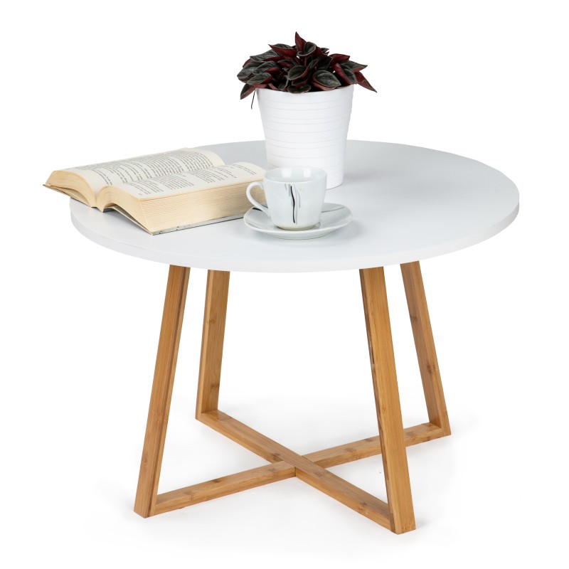 Stolik kawowy nowoczesny skandynawski 60 cm bambus ModernHome