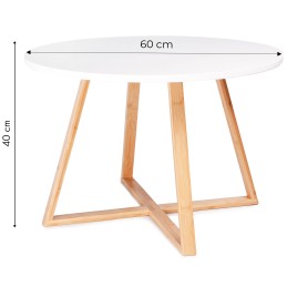 Stolik kawowy nowoczesny skandynawski 60 cm bambus ModernHome