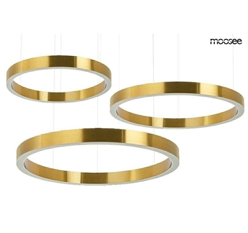 MOOSEE lampa wisząca RING 60 + 80 + 100   złota na jednej podsufitce