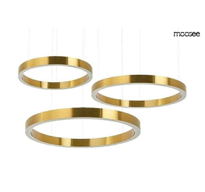 MOOSEE lampa wisząca RING 40 + 60 + 80    złota na jednej podsufitce