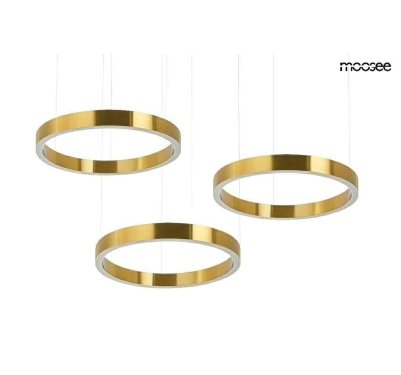 MOOSEE lampa wisząca RING 40 + 40 + 40    złota na jednej podsufitce