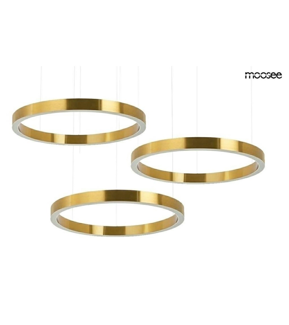 MOOSEE lampa wisząca RING 80 + 80 + 80    złota na jednej podsufitce