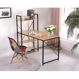 Biurko komputerowe drewniane regał z półkami loft