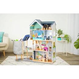 Domek dla lalek duży drewniany 138 cm Rezydencja Maya 28 elementow ECOTOYS