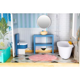 Domek dla lalek duży drewniany 138 cm Rezydencja Maya 28 elementow ECOTOYS