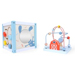 Drewniana kostka edukacyjna sorter +klocki ECOTOYS