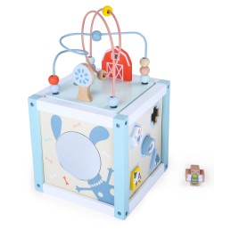 Drewniana kostka edukacyjna sorter +klocki ECOTOYS
