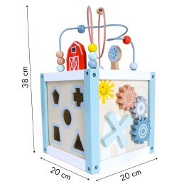 Drewniana kostka edukacyjna sorter +klocki ECOTOYS