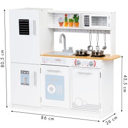 Drewniana kuchnia dla dzieci światło led + garnki ECOTOYS