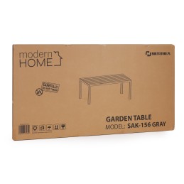 Stół ogrodowy 6-osobowy 156x78 cm polywood meble na taras szary
