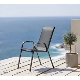 Zestaw komplet 2 krzeseł ogrodowych na taras balkon szare MultiGarden